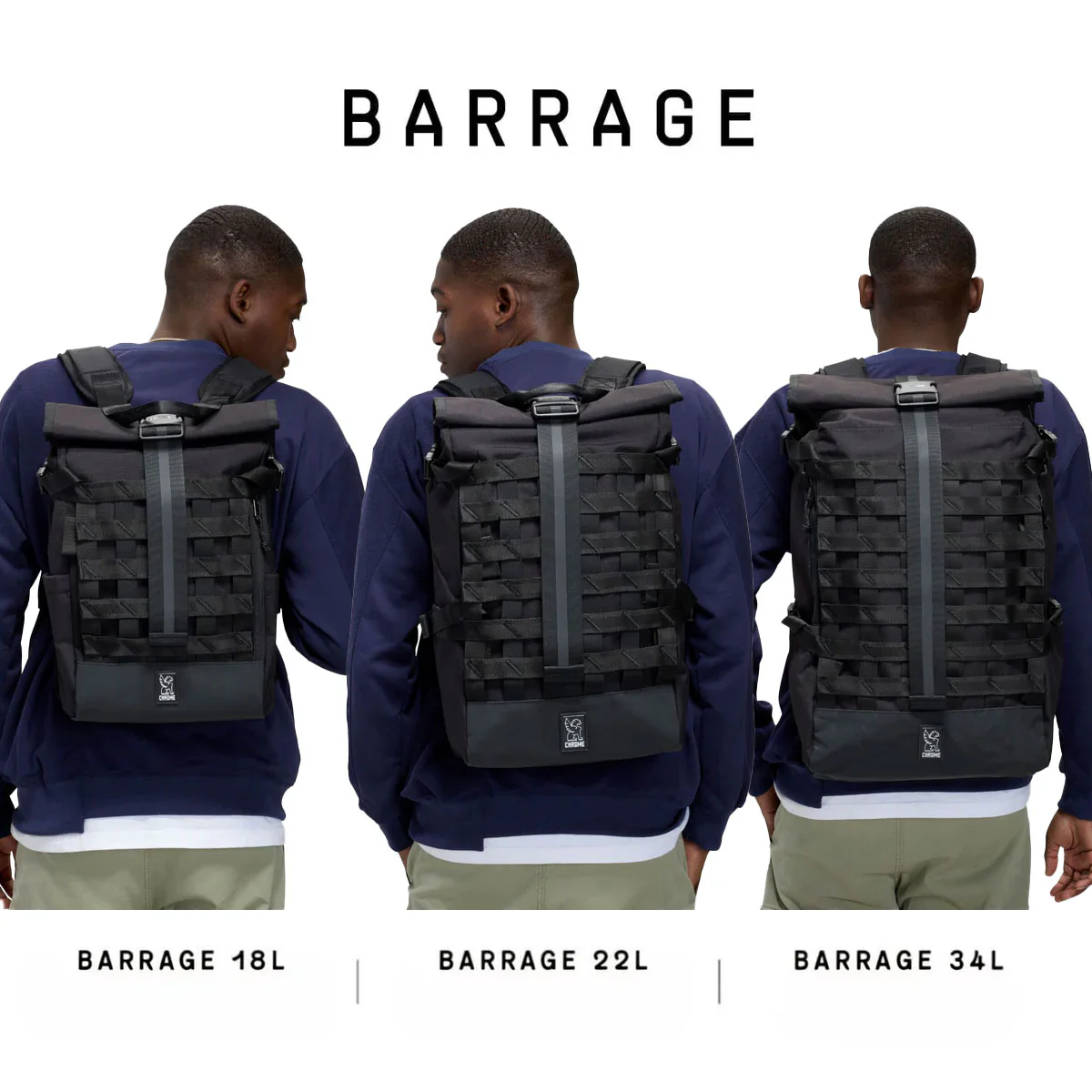Chrome Industries : Barrage Cargo Bag 22L : Black XRF - Image 13