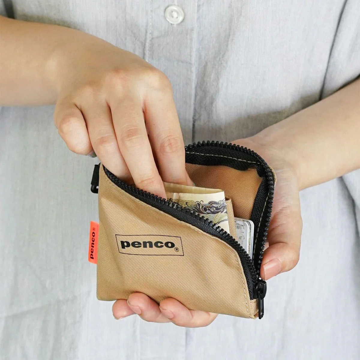 Penco : L-Zip Purse : Navy - Image 5